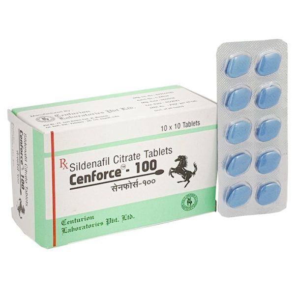 Cenforce 100mg blue diamond-shaped tablet with dosage imprint